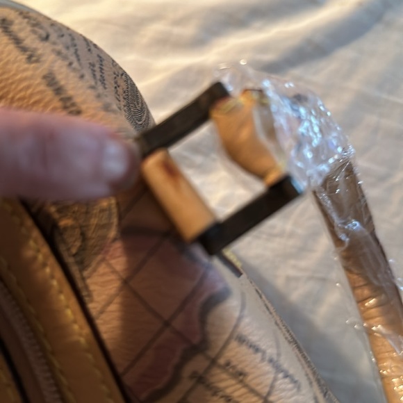 Allan Edward world map satchel new some marks see photos I pointed out. NWT - Picture 8 of 14